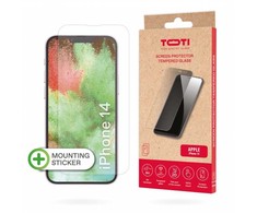 Toti TEMPERED glass 2D screen protector full cover for iPhone 13/13 Pro/14/16e, Transparent
