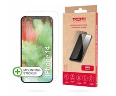 Toti TEMPERED glass 2D screen protector full cover for iPhone 13/13 Pro/14/16e, Transparent