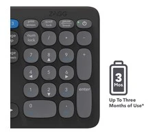 ZAGG Pro Klaviatūra 17\" Full Size-Charcoal-Nordic (wireless charging on mat)