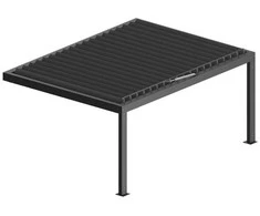 Pergola Bioclimatic: 3000x5000 mm, be LED, montuojama prie sienos