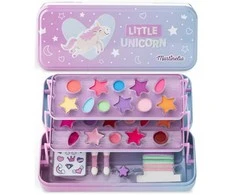MARTINELIA Little Unicorn rinkinys Tin Case 3 Levels,11 akių šešėlių, 11 lūpų blizgių, 2 aplikatoriai, lipdukai, 2 plaukų gumytės, 2 segtukai