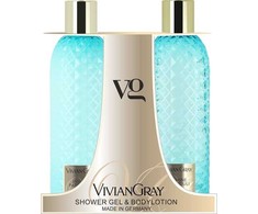 Newcos VIVIAN GRAY rinkinys Gemstone Jasmine &amp; Patchouli: dušo želė ir kūno losjonas, 2 x 300 ml