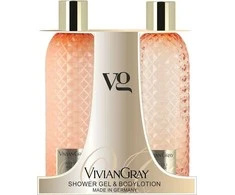 Newcos VIVIAN GRAY rinkinys Gemstone Neroli &amp; Amber: dušo želė ir kūno losjonas, 2 x 300 ml