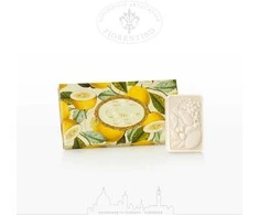 SAF FIORENTINO stačiakampių muilų su vaisių rašto įspaudu rinkinys Citrina, 3x125 g