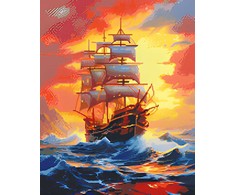 Deimantinė mozaika Laivas jūroje 40x50 cm
