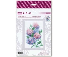 Riolis Kryželiu siuvinėjimo rinkinys Grakščios Hortenzijos 21x30 SR2139
