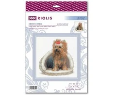 Riolis Kryželiu siuvinėjimo rinkinys Jorkšyro terjeras 25x25 SR2152