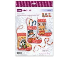 Riolis Kryželio siuvinėjimo rinkinys Kalėdų kojinės 11x15 SR2239AC