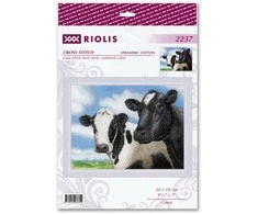 Riolis Kryželiu siuvinėjimo rinkinys Karvės 24x18 SR2237