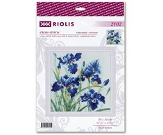 Riolis Kryželiu siuvinėjimo rinkinys Mėlyni ir irizai 30x30 SR2102