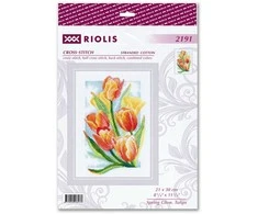 Riolis Kryželiu siuvinėjimo rinkinys "Pavasario švytėjimas. Tulpes" 21x30 SR2191