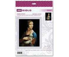 Riolis Kryželio rinkinys "Dama su hermelinu" pagal L. da Vinci paveikslą 30x40 cm SR2222