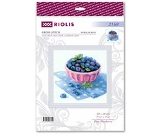 Riolis Kryželiu siuvinėjimo rinkinys „Prinokusi mėlynė“ 20x20 SR2168