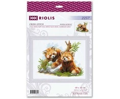 Riolis Kryželiu siuvinėjimo rinkinys Raudonosios pandos jaunikliai 40x30 SR2257