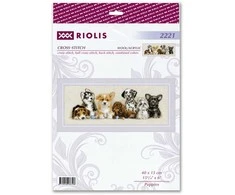 Riolis Kryželių siuvinėjimo rinkinys "Šuniukai" 40x15 SR2221