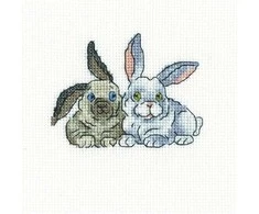 Siuvinejimo rinkinys Triušiai 11x9 cm