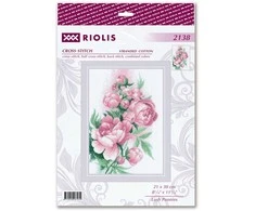 Riolis Kryželiu siuvinėjimo rinkinys „Lush Peonies“ 21x30 SR2138