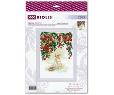 Riolis Kryželių siuvinėjimo rinkinys "Vyšnių sodas" 21x30 SR2205
