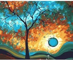Tapyba pagal skaičius Abstraktus medis 40x50 cm