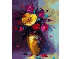 Tapyba pagal skaičius Auksinė vaza 40x50 cm
