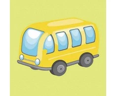 Tapyba pagal skaičius Geltonas autobusas 20x20 cm