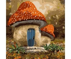 Tapyba pagal skaičius Grybų namai 30x30 cm
