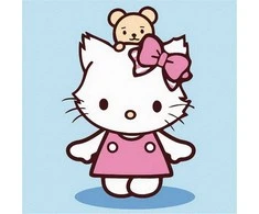 Tapyba pagal skaičius Hello Kitty su meškiuku 20x20 cm