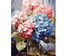 Tapyba pagal skaičius Hortenzijos puokštė 40x50 cm