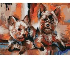 Tapyba pagal skaičius Jorkšyro šunys 30x40 cm