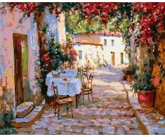 Tapyba pagal skaičius Kaimiškas kiemas 40x50 cm