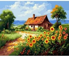 Tapyba pagal skaičius Kaimo kotedžas 40x50 cm