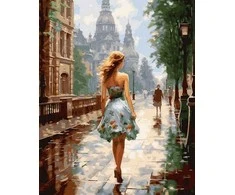 Tapyba pagal skaičius Lady in the Rain 40x50 cm