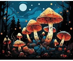 Tapyba pagal skaičius Mistiniai grybai 40x50 cm