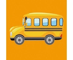 Tapyba pagal skaičius Mokyklinis autobusas 20x20 cm