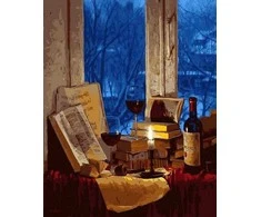 Tapyba pagal skaičius Natiurmortas su knygomis 40x50 cm