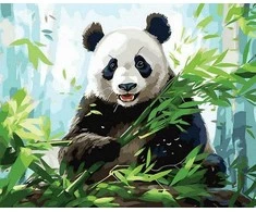 Tapyba pagal skaičius Panda valgo bambuką 40x50 cm