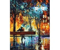 Tapyba pagal skaičius Parko suoliuko atspindys 40x50 cm