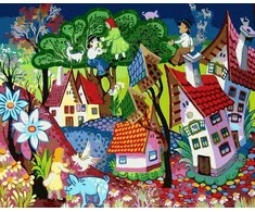 Tapyba pagal skaičius Pasakų miestas 40x50 cm