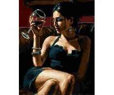 Tapyba pagal skaičius Ponia su vynu 40x50 cm