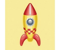 Tapyba pagal skaičius Raketa 20x20 cm