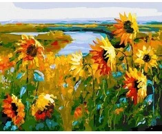 Tapyba pagal skaičius Saulėgrąžų laukas 40x50 cm
