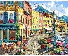 Tapyba pagal skaičius Spalvinga gatvė 40x50 cm