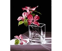 Tapyba pagal skaičius Stiklo vaza Bloom 40x50 cm