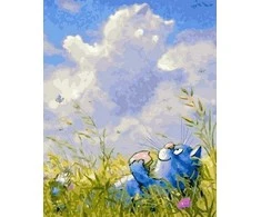 Tapyba pagal skaičius Tinginė katė pievoje 40x50 cm