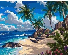 Tapyba pagal skaičius Tropinis paplūdimys 40x50 cm