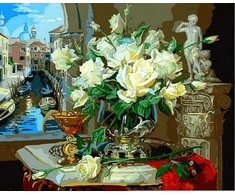 Tapyba pagal skaičius Venecijos rožės 40x50 cm