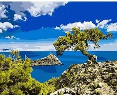 Tapyba pagal skaičius Viduržemio jūros medis 40x50 cm