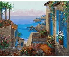 Tapyba pagal skaičius Viduržemio jūros vaizdas 40x50 cm
