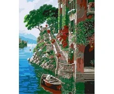 Tapyba pagal skaičius Vila prie ežero 40x50 cm