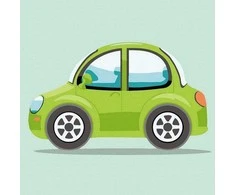 Tapyba pagal skaičius Žalias automobilis 20x20 cm
